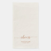 Serviette En Papier Brown Élégant Script Lettres Cheers Automne Evénem (Devant)