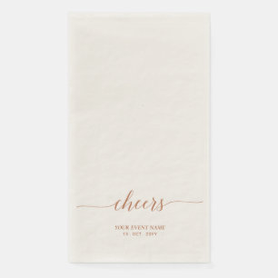 Serviette En Papier Brown Élégant Script Lettres Cheers Automne Evénem