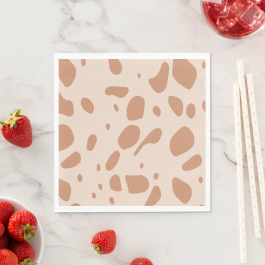 Serviette En Papier Brown et crème tacheté (En situation)