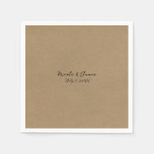 Serviette En Papier Brown Kraft minimal moderne Mariage (Devant)