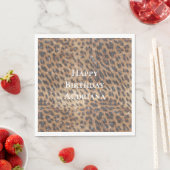 Serviette En Papier Brown Leopard Poster de animal Sparkle (En situation)