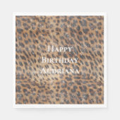 Serviette En Papier Brown Leopard Poster de animal Sparkle (Devant)