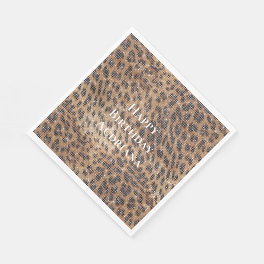 Serviette En Papier Brown Leopard Poster de animal Sparkle (Coin)