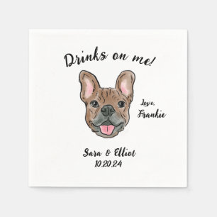 Serviette En Papier Brown Mariage Bulldog Cocktail Napkin