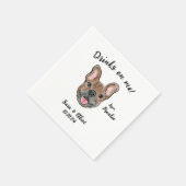 Serviette En Papier Brown Mariage Bulldog Cocktail Napkin (Coin)