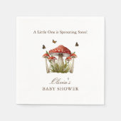 Serviette En Papier Brown Maroon champignons papillon Baby shower à th (Devant)