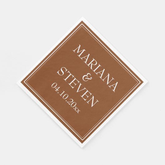 Serviette En Papier Brown minimaliste moderne (Coin)