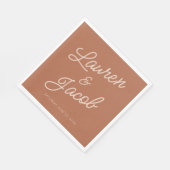 Serviette En Papier Brown minimaliste moderne Mariage Boho (Coin)