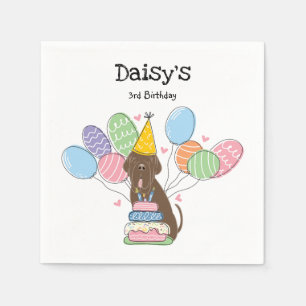 Serviette En Papier Brown Napolitain Mastiff Chien fête d'anniversaire