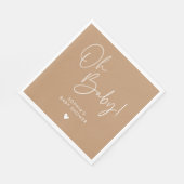 Serviette En Papier Brown Oh Baby Baby shower moderne Boho (Coin)