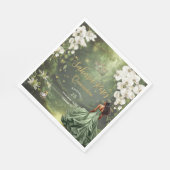 Serviette En Papier Brown Princess and Frog Sage Green Quinceanera 16 (Coin)