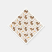 Serviette En Papier Brown Rabbits And Carrots Rustic Beige Gingham (Coin)