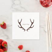 Serviette En Papier Brown Rustique Antlers Woodsy Wedding Party (En situation)