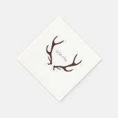 Serviette En Papier Brown Rustique Antlers Woodsy Wedding Party (Coin)