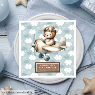 Serviette En Papier Brown Teddy Bear Pilote Napkins Personnalisé Garço