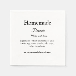 Serviette En Papier Brownie fait maison avec amour ajoutez le texte du