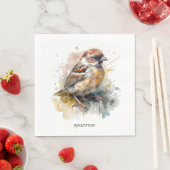 Serviette En Papier Bruant rustique, personnalisé (En situation)