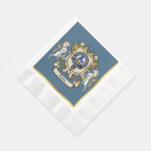 Serviette En Papier Bruce Clan Badge Bleu Personnalisé (Coin)