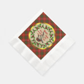 Serviette En Papier Bruce Tartan Bagpipes avec Holly Christmas (Coin)
