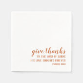 Serviette En Papier Brûlé Orange Donner Merci Religieux Thanksgiving (Devant)