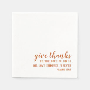 Serviette En Papier Brûlé Orange Donner Merci Religieux Thanksgiving
