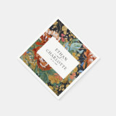 Serviette En Papier Brûlé Orange Peonies Floral Peinture Or Mariage (Coin)