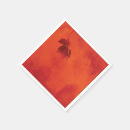Serviette En Papier Brûlé Orange Persimmon Feuilles Abtract Automne (Coin)