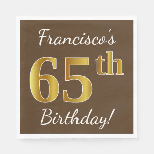 Serviette En Papier Brun, anniversaire d'or de Faux soixante-cinquièm