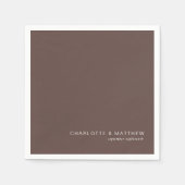 Serviette En Papier Brun foncé moderne (Devant)