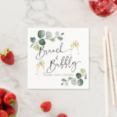 Serviette En Papier Brunch à l'eucalyptus minimal et serviettes mousse (En situation)