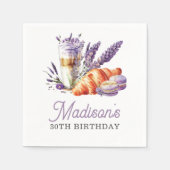 Serviette En Papier Brunch Aquarelle d'anniversaire Macarons et Croiss (Devant)