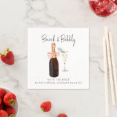 Serviette En Papier Brunch au champagne et Fête des mariées à bulles (En situation)