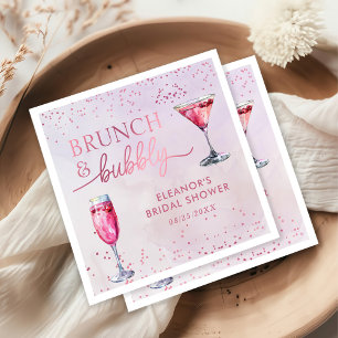 Serviette En Papier Brunch au champagne et Fête des mariées à bulles