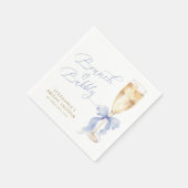 Serviette En Papier Brunch & Bubbly Blue Bow Bridal Shower (Coin)