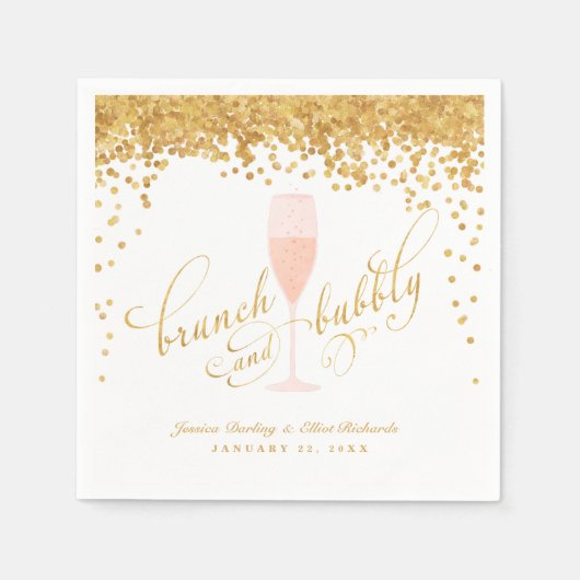 Serviette En Papier Brunch & Bubbly Fiançailles Brunch (Devant)