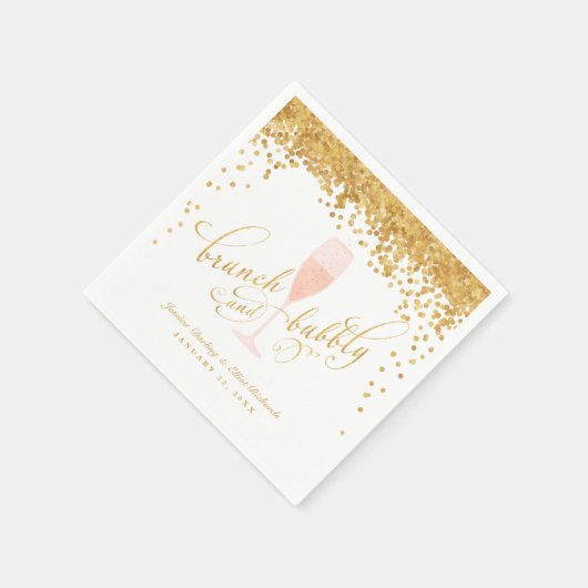 Serviette En Papier Brunch & Bubbly Fiançailles Brunch (Coin)