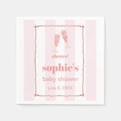 Serviette En Papier Brunch & Bubbly Rouge Et Rose Vave (Devant)
