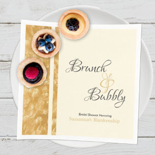 Serviette En Papier Brunch Bulles de Champagne Réception de Mariage Pé