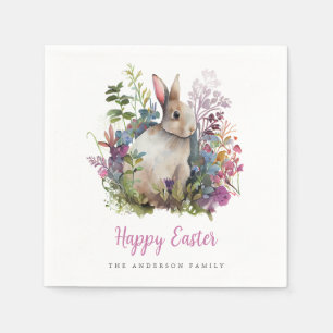 Serviette En Papier Brunch de Pâques Floral Aquarelle Orchidée