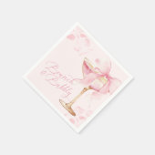 Serviette En Papier Brunch et Bubbly avec un Nœud Rose (Coin)