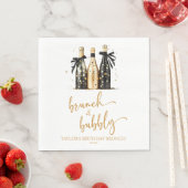 Serviette En Papier Brunch et Bubbly Champagne Anniversaire Brunch (En situation)