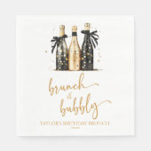 Serviette En Papier Brunch et Bubbly Champagne Anniversaire Brunch (Devant)