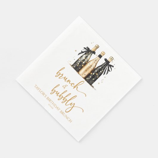 Serviette En Papier Brunch et Bubbly Champagne Anniversaire Brunch (Coin)