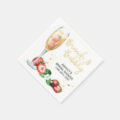 Serviette En Papier Brunch et Bubbly Fraise et douche à champagne (Coin)