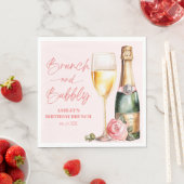 Serviette En Papier Brunch et Bubbly Mimosa Champagne Brunch d'anniver (En situation)