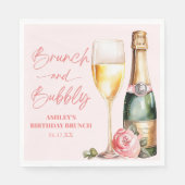 Serviette En Papier Brunch et Bubbly Mimosa Champagne Brunch d'anniver (Devant)