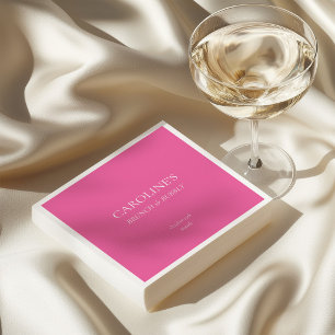Serviette En Papier Brunch et Bubbly Rose Chaud Personnalisé pour une 