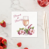 Serviette En Papier Brunch et Bulles Floral (En situation)