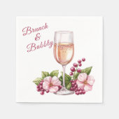 Serviette En Papier Brunch et Bulles Floral (Devant)