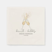 Serviette En Papier Brunch et Champagne pétillant Toast Mariage (Devant)